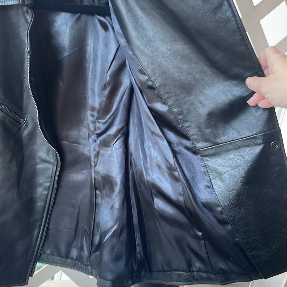 INC Int’l Concepts Leather Graphic-Back Moto Jacket - Picture 9 of 14
